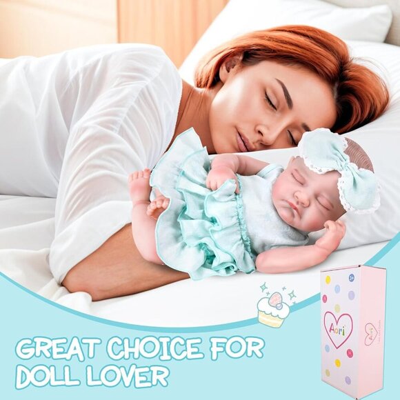 20 '' Sleeping Realistic Newborn Baby Girl with Doll Accessories for Girls 3+ - Picture 3 of 7